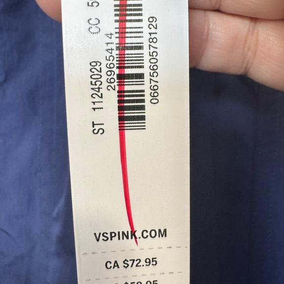 PINK Victoria's Secret Satin Parachute Cargo Pants Blue - Picture 10 of 16